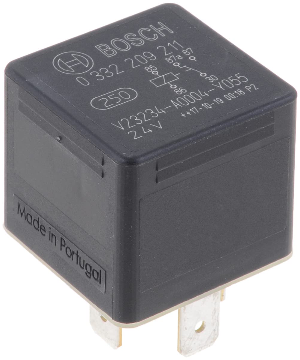 Bosch 0332209211 Mini-Relais 24V 20A, IP5K4, Betriebstemperatur von -40° bis 85°, Wechselrelais, 5 Pin Relais von Bosch