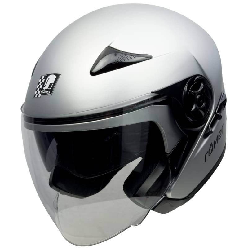 Römer Helmets Motorradhelm Koblenz, Silber Matt, Größe S von Römer