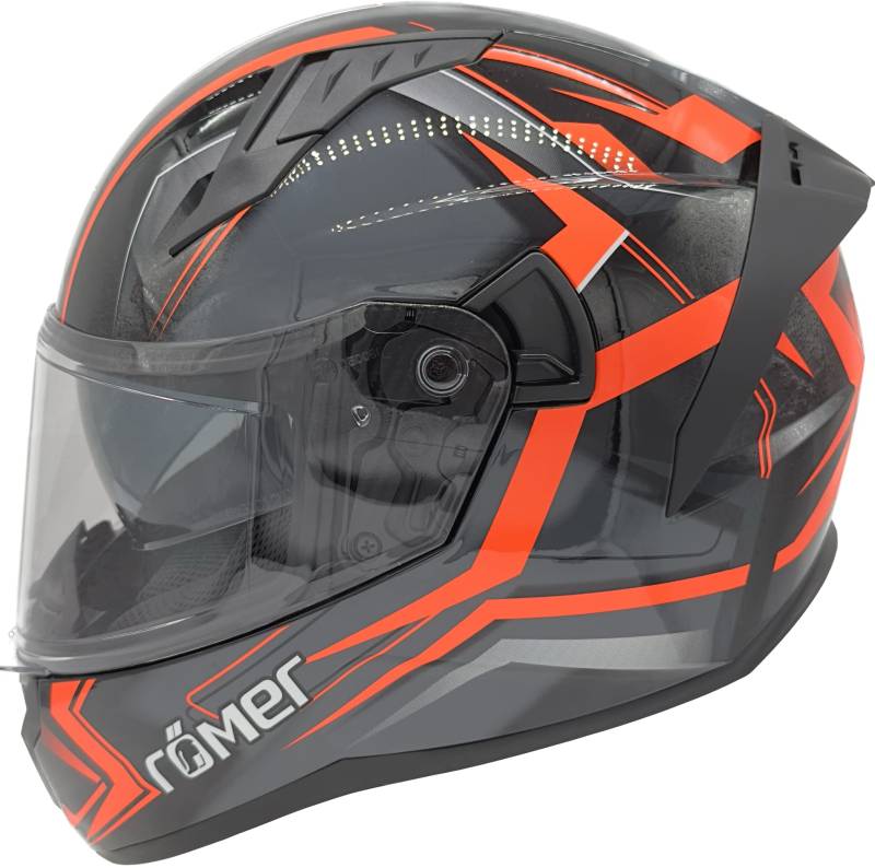 Roemer Motorradhelm mit integriertem Sonnenvisier, ECE Integralhelm mit Sonnenblende, Mopedhelm von Römer