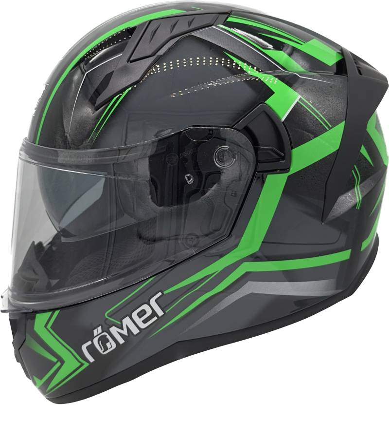 Roemer Motorradhelm mit integriertem Sonnenvisier, ECE Integralhelm mit Sonnenblende, Mopedhelm von Römer