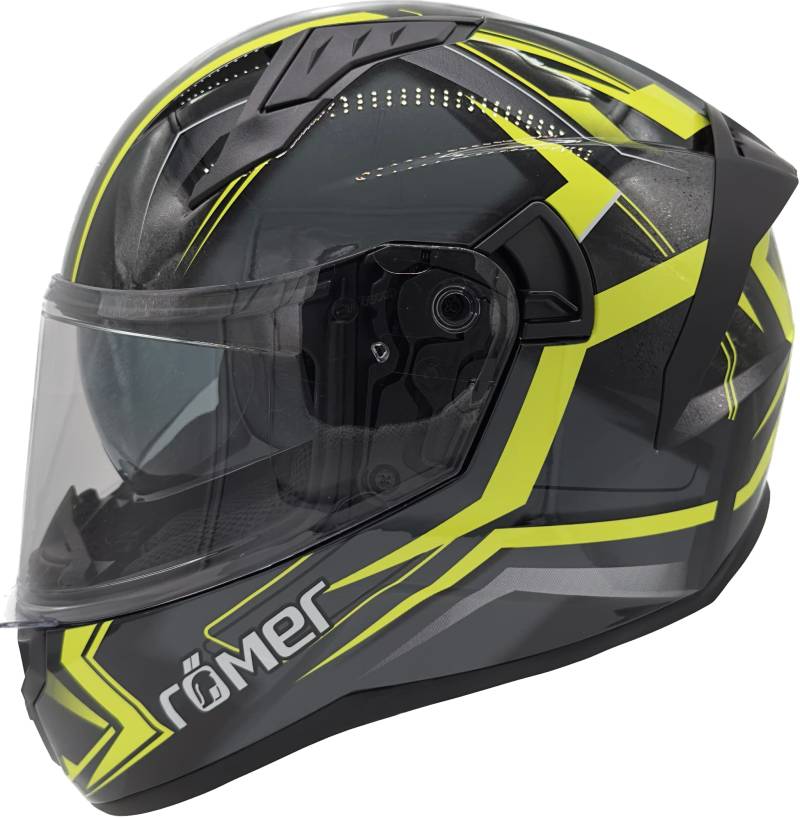 Roemer Motorradhelm mit integriertem Sonnenvisier, ECE Integralhelm mit Sonnenblende, Mopedhelm von Römer