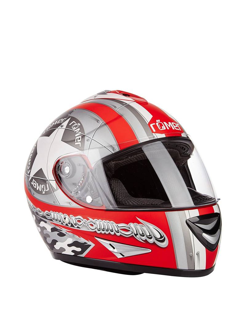 Römer RR20014_XXL Star Motorradhelm Größe XXL flat red / silver von Römer