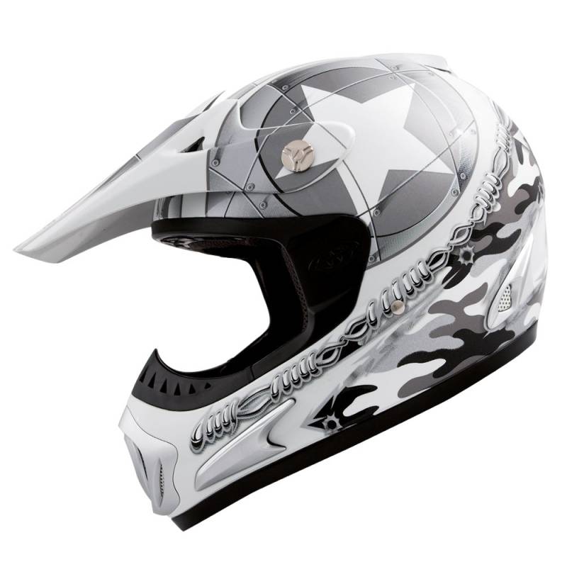 Römer Starcross Motorradhelm Motocross/MX, Perlweiß/Silber, Größe XXL von Römer