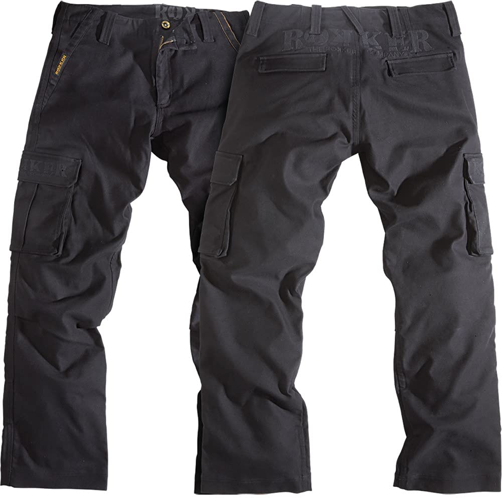 Rokker Black Jack Cargo Motorrad Textilhose (Black,30) von Rokker