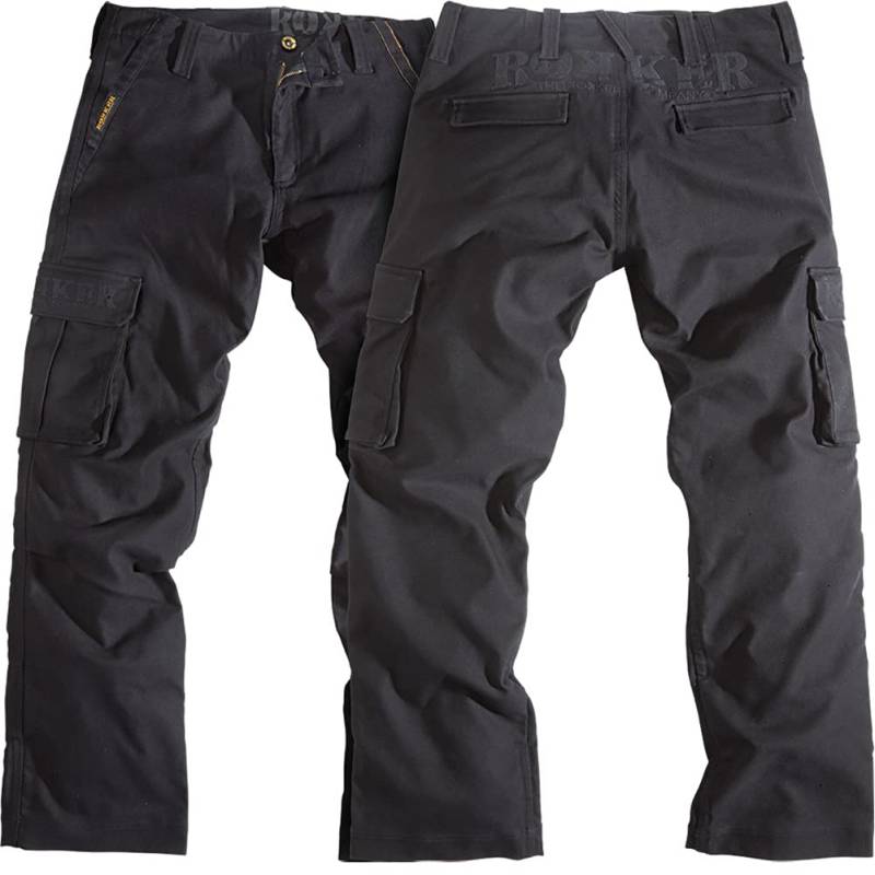 Rokker Black Jack Cargo Motorrad Textilhose (Black,44) von Rokker