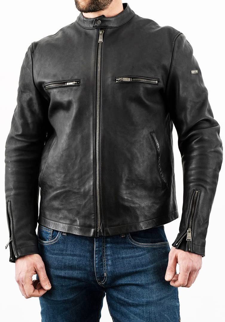 Rokker Commander Motorrad Lederjacke, schwarz, XL von Rokker