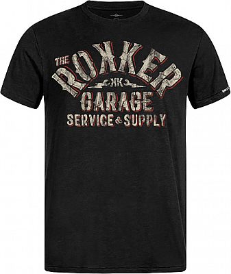 Rokker Garage, T-Shirt - Schwarz/Weiß/Rot - S von Rokker