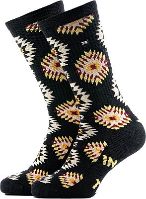 Rokker Kelim Trust, Socken Unisex - Schwarz/Weiß/Gelb/Rot - 40-43 EU von Rokker