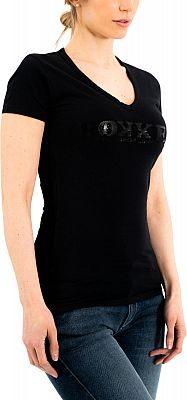 Rokker Lady, T-Shirt Damen - Schwarz/Schwarz - L von Rokker