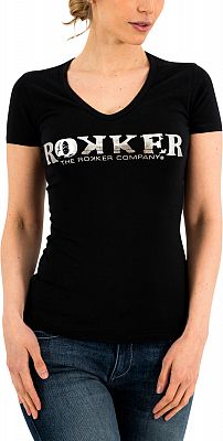 Rokker Lady, T-Shirt Damen - Schwarz/Silber - L von Rokker