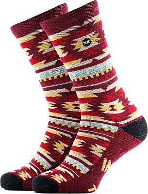 Rokker Native, Socken Unisex - Rot/Weiß/Gelb - 40-43 EU von Rokker