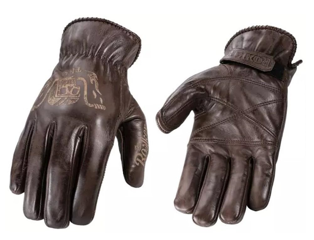 Rokker Tattoo Ape Motorrad Handschuhe, braun, M von Rokker