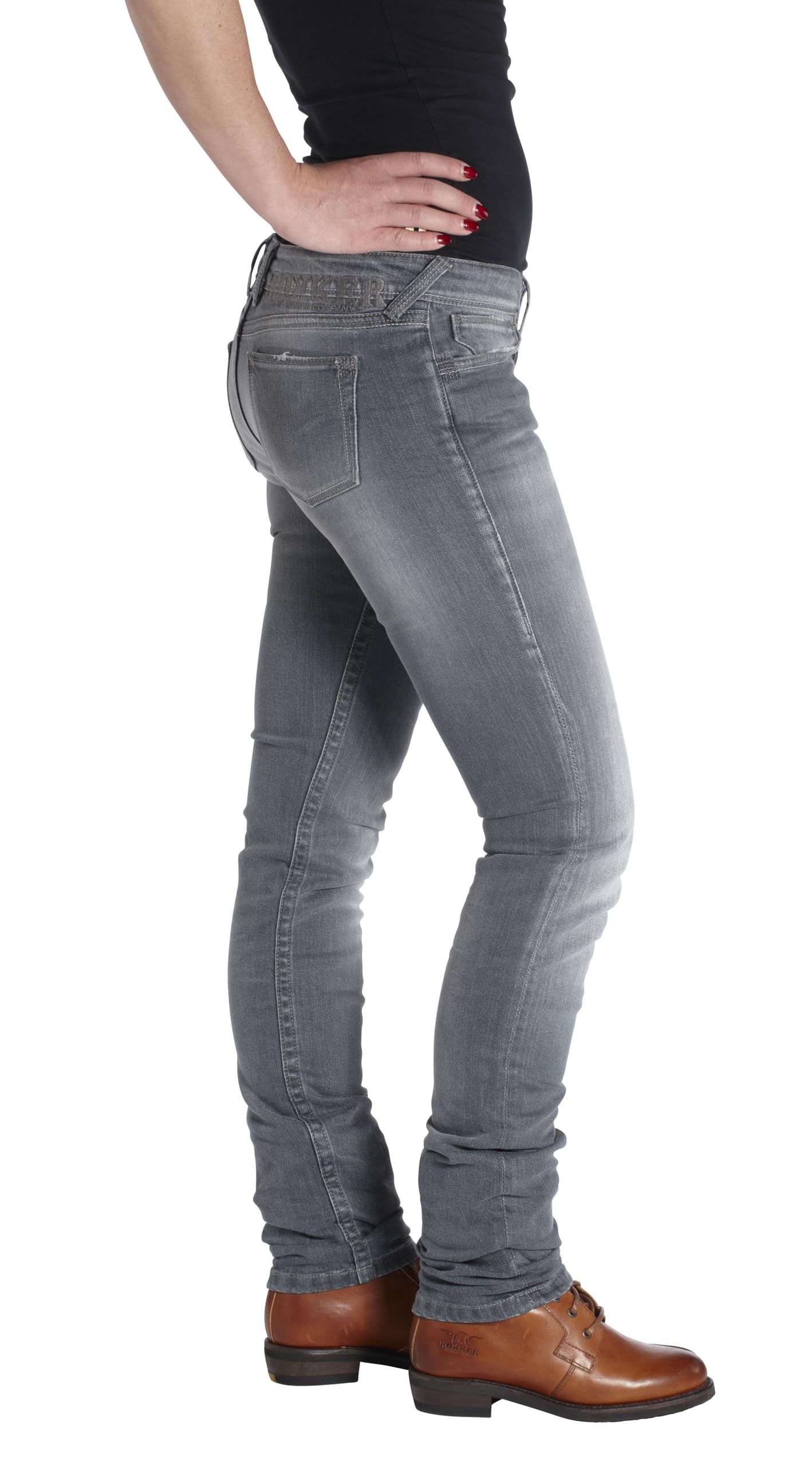 Rokker The Donna Grey Damen Motorrad Jeans, grau, 29 von Rokker