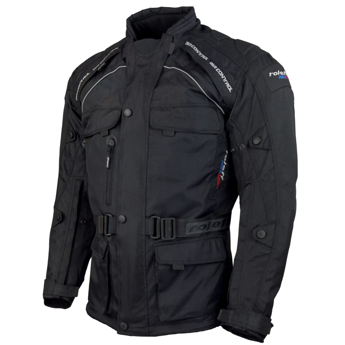 Motorradjacke Herren mit CE Protektoren Regenmembrane Thermofutter Textil Motorrad Jacke von Roleff Racewear