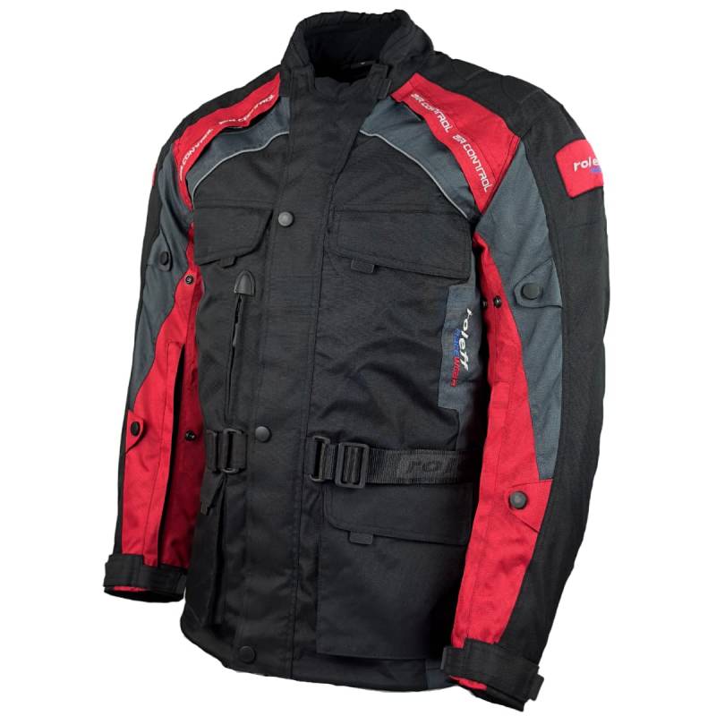 Motorradjacke Herren mit CE Protektoren Regenmembrane Thermofutter Textil Motorrad Jacke von Roleff Racewear