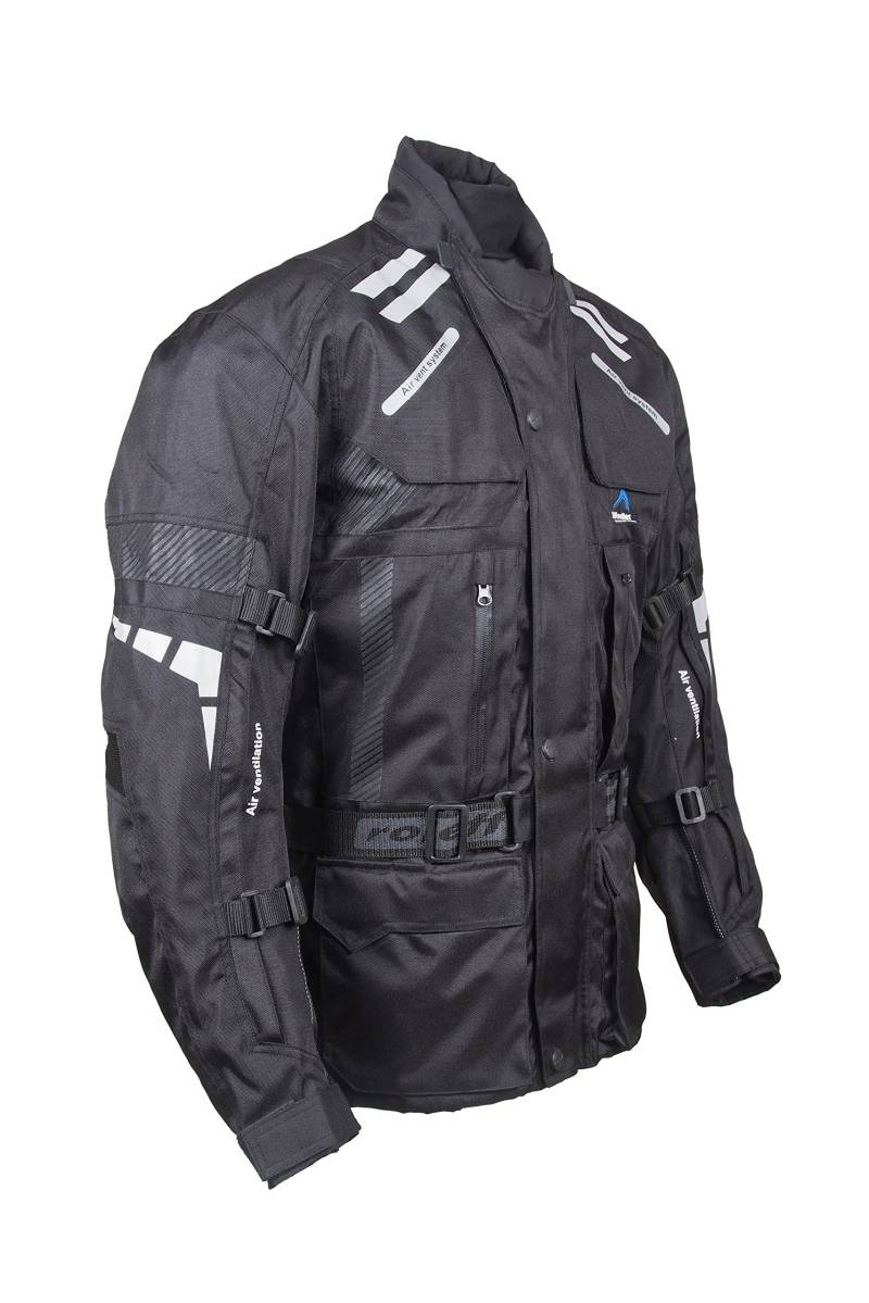 ROLEFF RACEWEAR RO 774 lange Textil Motorradjacke, gut belüftete Tourenjacke, schwarz, Größe XL von Roleff Racewear