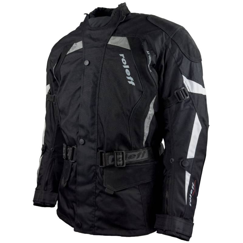 Roleff Racewear Motorradjacke Herren mit CE Protektoren & Nubukleder, schwarz, 4XL von Roleff Racewear