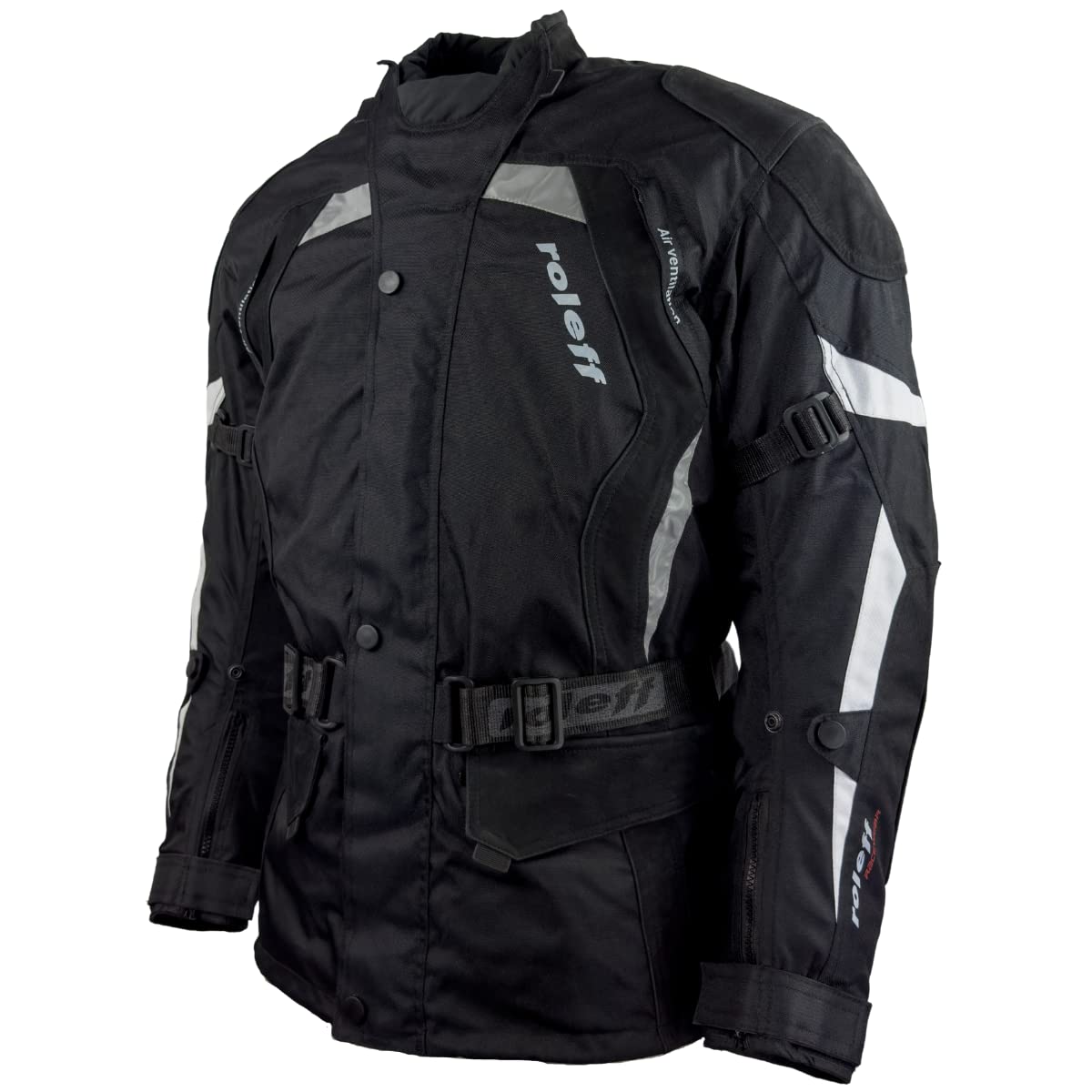 Roleff Racewear Unisex 5947 Lange Textilmotorradjacke mit Verst rkungen aus Nubuk Leder und Protektoren, Schwarz, 3XL EU von Roleff Racewear