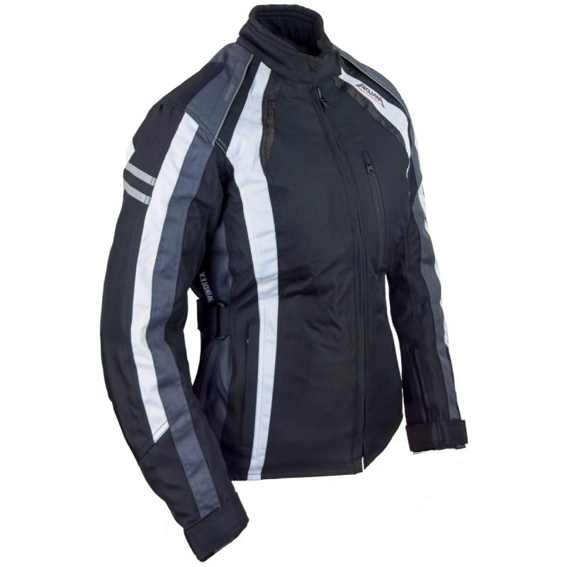 Roleff Racewear Damen Motorradjacke Venedig RO 980, Schwarz/Weiß/Grau, Größe L von Roleff