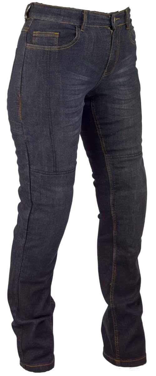 Roleff Racewear Motorradhose Kevlar Jeans für Damen, Schwarz, Größe 35 von Roleff