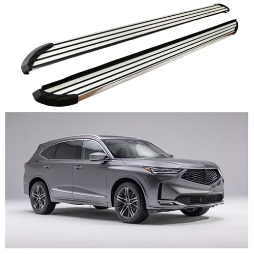 2 x Aluminium-Trittbretter, feste Nerf-Stangen, Seitenstufen mit Halterungen, kompatibel mit Acura MDX 2022–2025 (LX) von RollingMotor