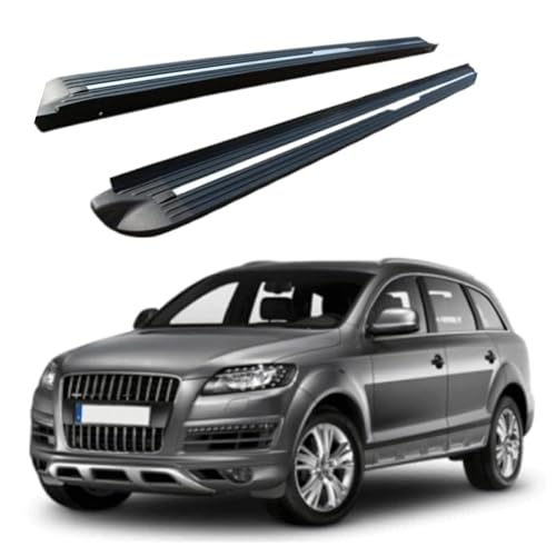 2 x Aluminium-Trittbretter, feste Nerf-Stangen, Seitenstufen mit Halterungen, kompatibel mit Audi Q7 2016–2025 (HJG) von RollingMotor