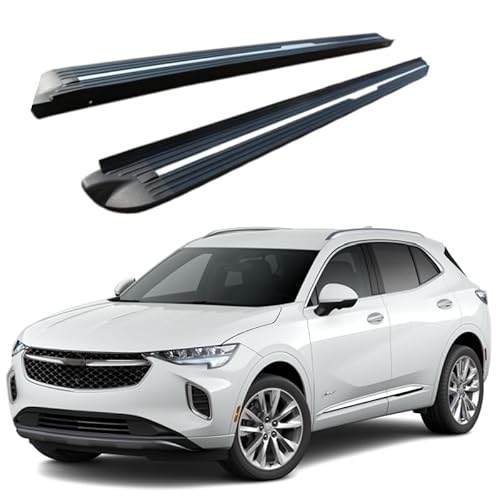 2 x Aluminium-Trittbretter, feste Nerf-Stangen, Seitenstufen mit Halterungen, kompatibel mit Buick Envision 2021–2024 (HJG) von RollingMotor