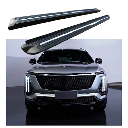 2 x Aluminium-Trittbretter, feste Nerf-Stangen, Seitenstufen mit Halterungen, kompatibel mit Cadillac XT5 2025 (HJG) von RollingMotor