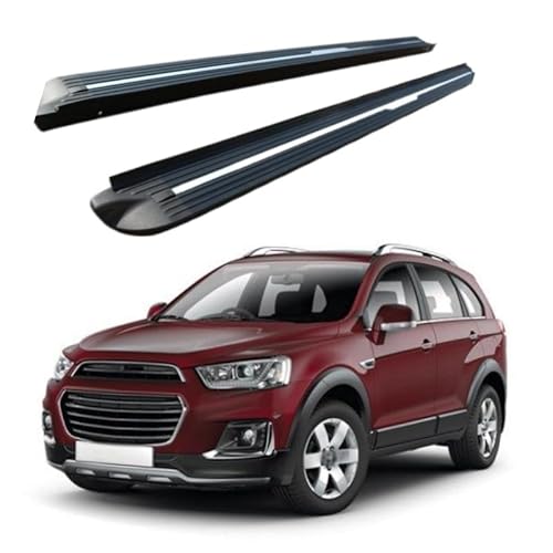 2 x Aluminium-Trittbretter, feste Nerf-Stangen, Seitenstufen mit Halterungen, kompatibel mit Chevrolet Captiva 2018–2023 (HJG) von RollingMotor