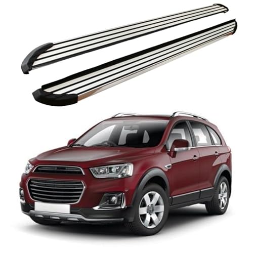 2 x Aluminium-Trittbretter, feste Nerf-Stangen, Seitenstufen mit Halterungen, kompatibel mit Chevrolet Captiva 2018–2023 (LX) von RollingMotor