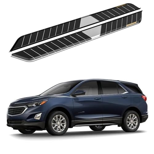 2 x Aluminium-Trittbretter, feste Nerf-Stangen, Seitenstufen mit Halterungen, kompatibel mit Chevrolet Equinox 2025 (RS) von RollingMotor