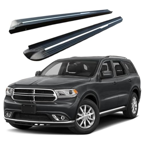 2 x Aluminium-Trittbretter, feste Nerf-Stangen, Seitenstufen mit Halterungen, kompatibel mit Dodge Durango 2018–2025 (HJG) von RollingMotor