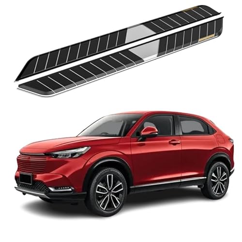 2 x Aluminium-Trittbretter, feste Nerf-Stangen, Seitenstufen mit Halterungen, kompatibel mit Honda HRV 2022–2025 (RS) von RollingMotor