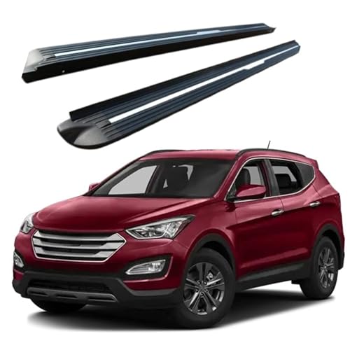 2 x Aluminium-Trittbretter, feste Nerf-Stangen, Seitenstufen mit Halterungen, kompatibel mit Hyundai Santa Fe Sport 2013–2018 (HJG) von RollingMotor