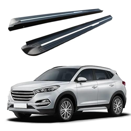 2 x Aluminium-Trittbretter, feste Nerf-Stangen, Seitenstufen mit Halterungen, kompatibel mit Hyundai Tucson 2015–2019 (HJG) von RollingMotor