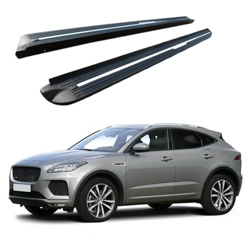 2 x Aluminium-Trittbretter, feste Nerf-Stangen, Seitenstufen mit Halterungen, kompatibel mit Jaguar E-Pace 2017–2025 (HJG) von RollingMotor