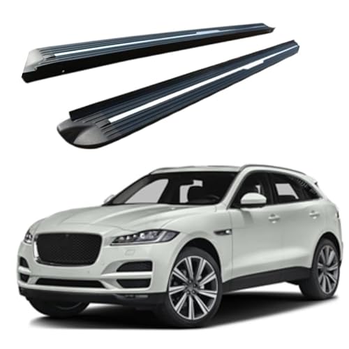 2 x Aluminium-Trittbretter, feste Nerf-Stangen, Seitenstufen mit Halterungen, kompatibel mit Jaguar F-Pace 2016–2025 (HJG) von RollingMotor