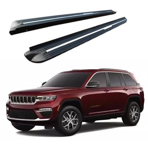 2 x Aluminium-Trittbretter, feste Nerf-Stangen, Seitenstufen mit Halterungen, kompatibel mit Jeep Grand Cherokee WL 2022–2025 (HJG) von RollingMotor