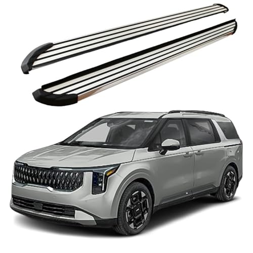 2 x Aluminium-Trittbretter, feste Nerf-Stangen, Seitenstufen mit Halterungen, kompatibel mit KIA Carnival 2022–2025 (LX) von RollingMotor