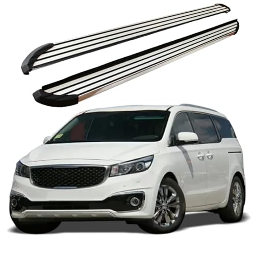 2 x Aluminium-Trittbretter, feste Nerf-Stangen, Seitenstufen mit Halterungen, kompatibel mit KIA Carnival Sedona 2015–2021 (LX) von RollingMotor