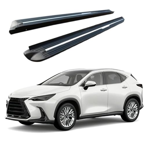 2 x Aluminium-Trittbretter, feste Nerf-Stangen, Seitenstufen mit Halterungen, kompatibel mit Lexus NX 350h 2022–2025 (HJG) von RollingMotor