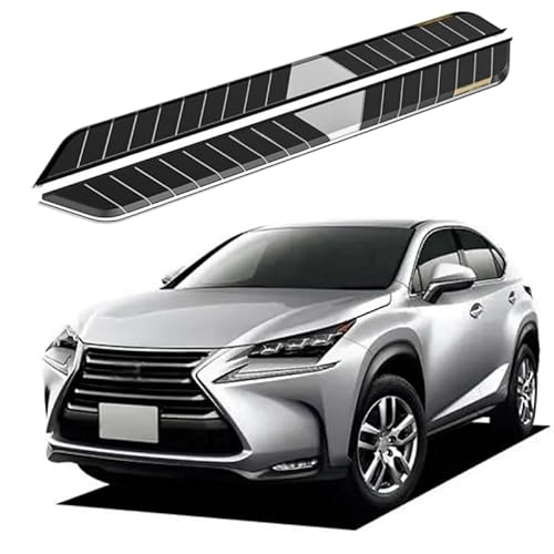 2 x Aluminium-Trittbretter, feste Nerf-Stangen, Seitenstufen mit Halterungen, kompatibel mit Lexus NX NX200 NX300h 2015–2021 (RS) von RollingMotor