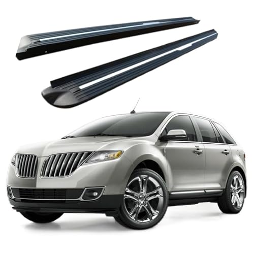 2 x Aluminium-Trittbretter, feste Nerf-Stangen, Seitenstufen mit Halterungen, kompatibel mit Lincoln MKX 2015–2018 (HJG) von RollingMotor