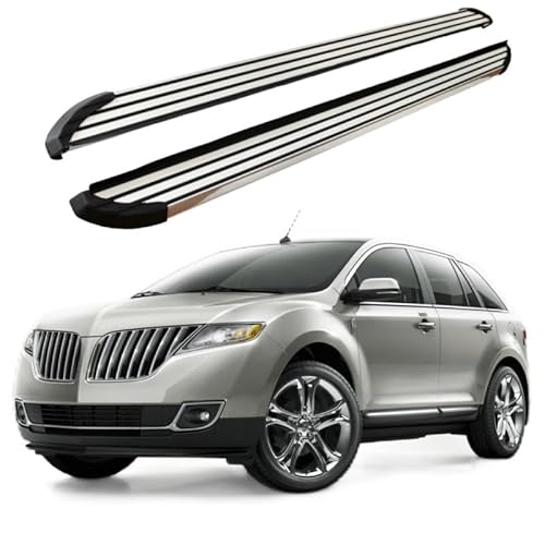 2 x Aluminium-Trittbretter, feste Nerf-Stangen, Seitenstufen mit Halterungen, kompatibel mit Lincoln MKX 2015–2018 (LX) von RollingMotor