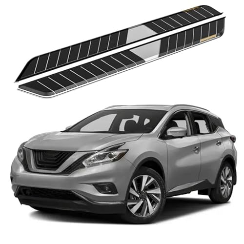 2 x Aluminium-Trittbretter, feste Nerf-Stangen, Seitenstufen mit Halterungen, kompatibel mit Nissan Murano 2015–2024 (RS) von RollingMotor