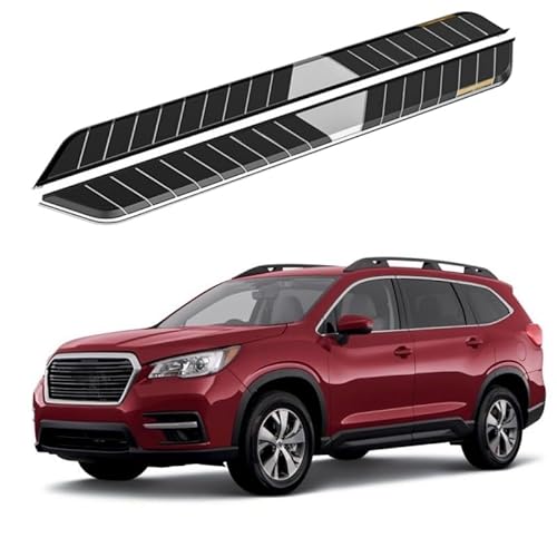 2 x Aluminium-Trittbretter, feste Nerf-Stangen, Seitenstufen mit Halterungen, kompatibel mit Subaru Ascent Evoltis 2019–2022 (RS) von RollingMotor