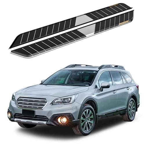 2 x Aluminium-Trittbretter, feste Nerf-Stangen, Seitenstufen mit Halterungen, kompatibel mit Subaru Outback 2020–2021 (RS) von RollingMotor