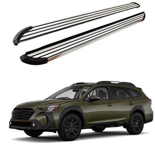 2 x Aluminium-Trittbretter, feste Nerf-Stangen, Seitenstufen mit Halterungen, kompatibel mit Subaru Outback 2022–2025 (LX) von RollingMotor