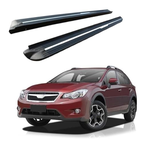 2 x Aluminium-Trittbretter, feste Nerf-Stangen, Seitenstufen mit Halterungen, kompatibel mit Subaru XV Crosstrek 2013–2017 (HJG) von RollingMotor