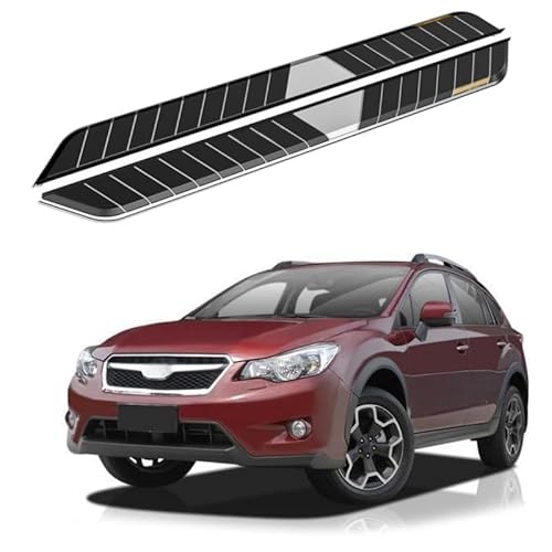 2 x Aluminium-Trittbretter, feste Nerf-Stangen, Seitenstufen mit Halterungen, kompatibel mit Subaru XV Crosstrek 2013–2017 (RS) von RollingMotor